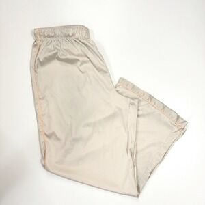 Parade Satin Wide Leg Pajama Pants XL Champagne Beige Peach Piping‎ Lounge